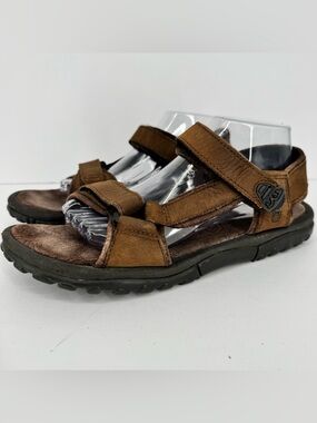 Teva Brown Pretty Rugged Leather Hiking Walking Camping Sandals Shoes Size 11